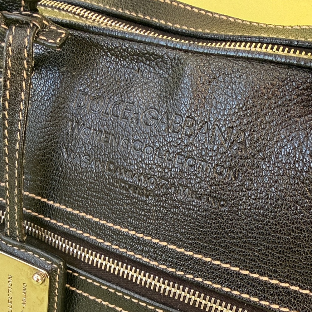 Vintage Dolce & Gabbana Black Leather Via San Damiano,7 - Milano Italia Tote Bag - Picture 5 of 16